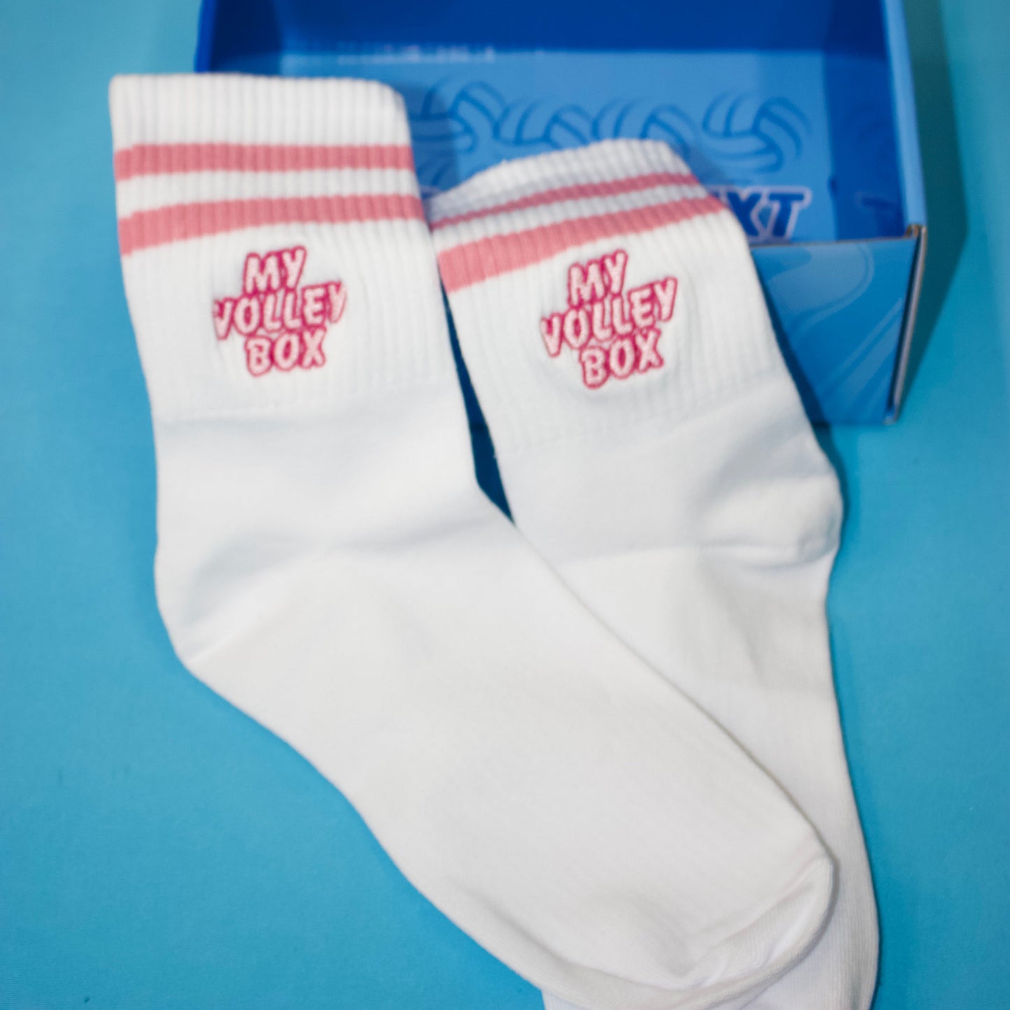 MyVolleyBox Embroidered Pink Socks